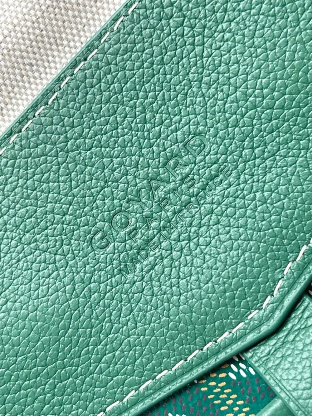 Emerald Green goyard backpack with Subtle Logo Accent